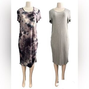 Time and Tru Maternity Stretchy Long Gray Midi Dresses Size Large 12-14